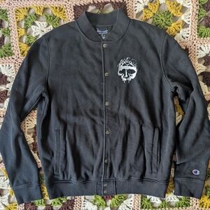 INTEGRITY Hardcore Punk Band Champion Bomber Jacket Size Medium Metal Button Up